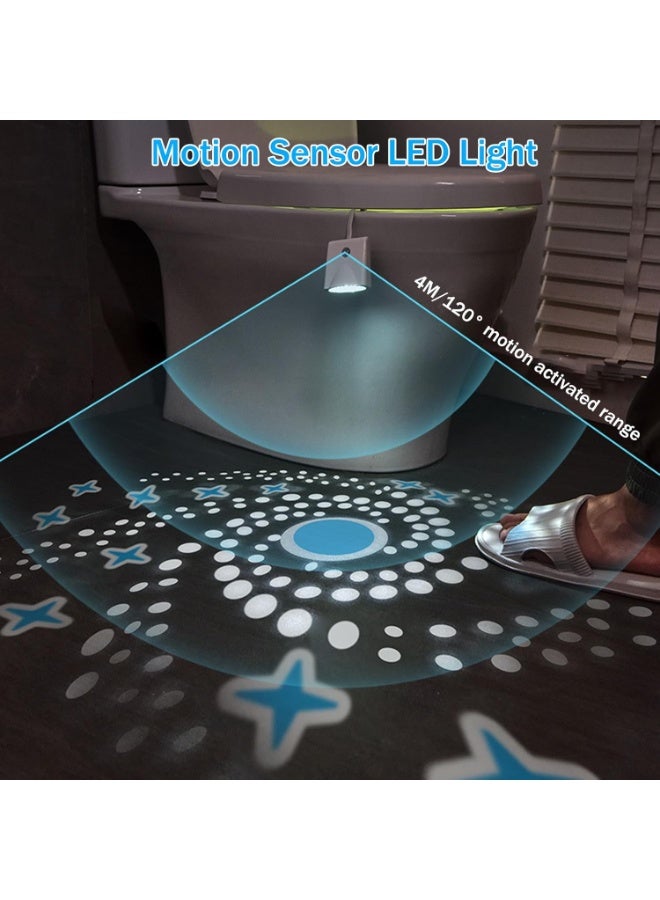 Motion Sensor Toilet Night Light, 16 Color Changing LED with Star Projection, Rechargeable Bowl Light - Fun Gift for All Ages - Image 5